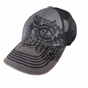 FRTYSVN Minnesota Twins Cap Mens One Size Black Gray MLB Baseball Trucker Hat